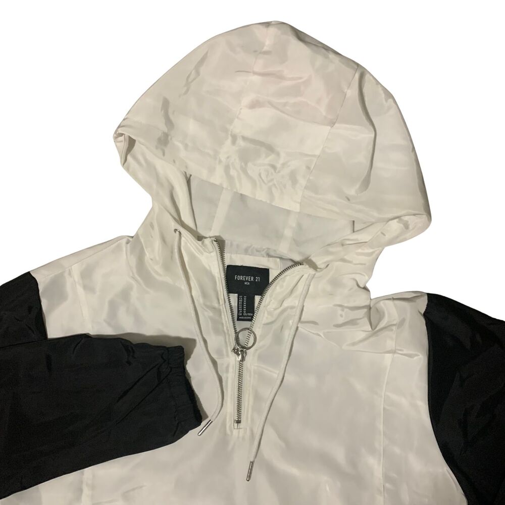 Forever 21 Hooded Windbreaker Jacket Mens Medium Lightweight 2K Retro